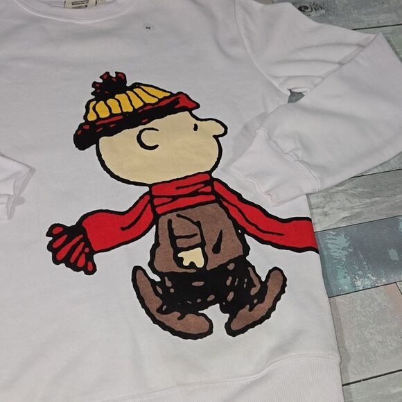 Aeropostale PEANUTS Snoopy & Charlie Brown Crew Sweatshirt sz X-Small - Picture 2 of 7